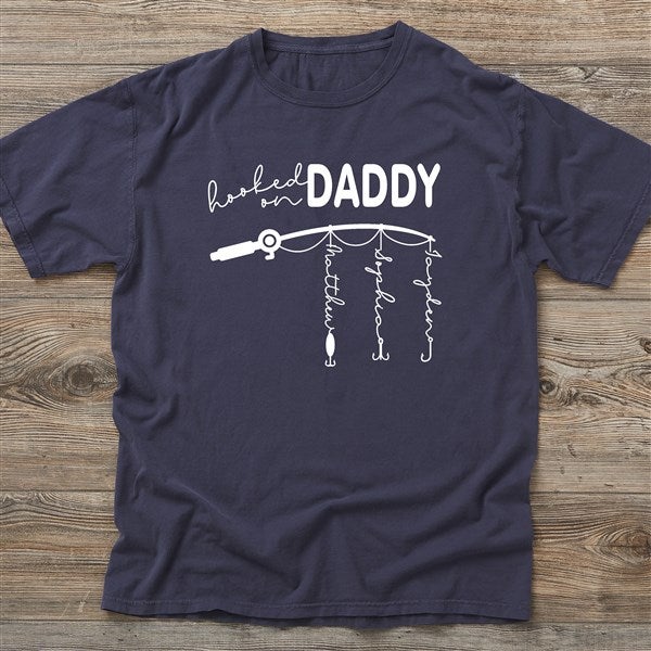 Hooked On Dad Personalized Men's Shirts  - 34924