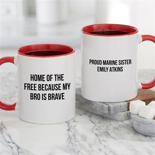 Proud Son Veteran Amy Navy Marine Coffee Mug Military Tea Cup Mothers Day Gifts 