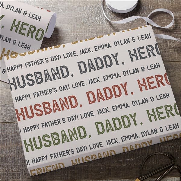 Friend, Husband, Daddy Personalized Wrapping Paper - 34963
