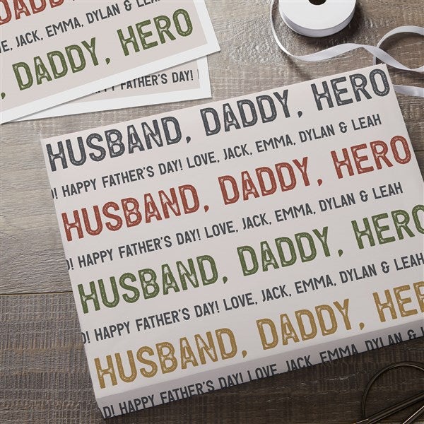 Friend, Husband, Daddy Personalized Wrapping Paper - 34963