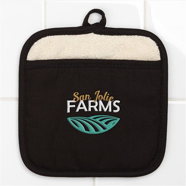 Personalized Logo Pot Mitt- Black  - 34967