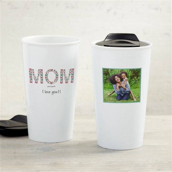 Floral Mom Photo philoSophie's Personalized Travel Mug  - 34974