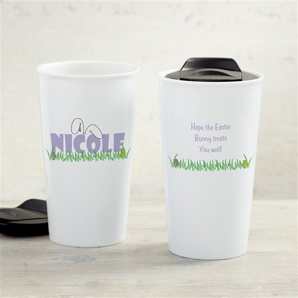 Ears To You Personalized Double-Wall Ceramic Travel Mug  - 35028