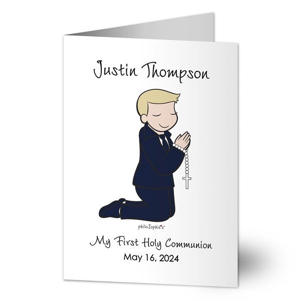 Communion Boy philoSophie's Personalized Greeting Card - 35060