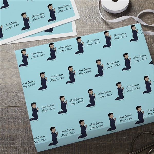 Communion Boy philoSophie's Personalized Wrapping Paper  - 35063