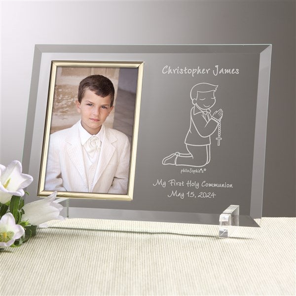 Communion Boy philoSophie's Personalized Glass Frame  - 35070