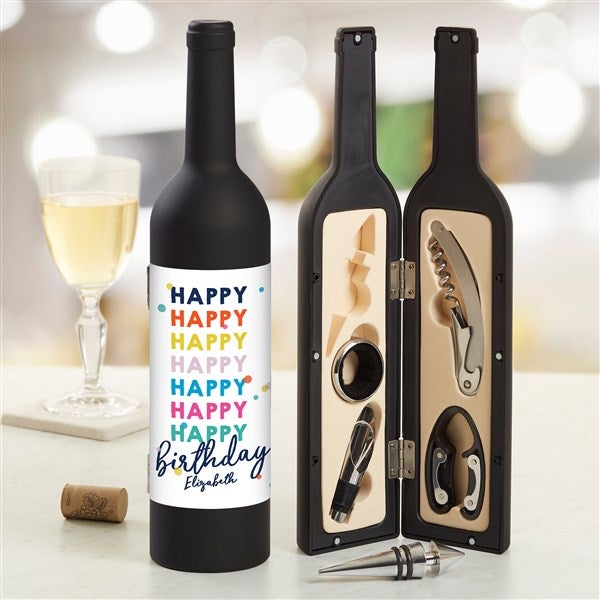 Happy Happy Birthday Personalized Wine Accessory 5pc Kit - 35091