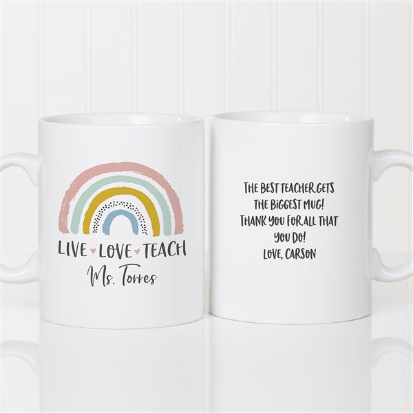 Boho Rainbow Personalized Teacher Coffee Mug 30oz - 35099