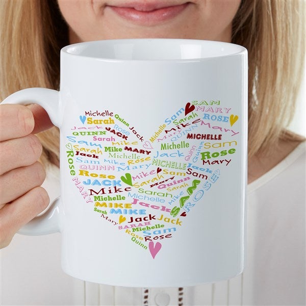 Her Heart of Love Personalized 30 oz Oversized Coffee Mug - 35100