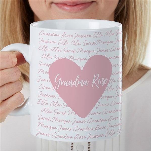 Family Heart Personalized 30 oz. Oversized Coffee Mugs - 35111