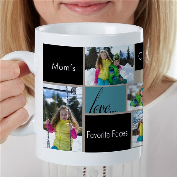 My Favorite Faces Personalized 30 oz. Oversized Coffee Mug  - 35152