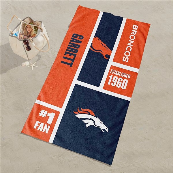 Denver Broncos NFL Personalized Beach Towel  - 35196D