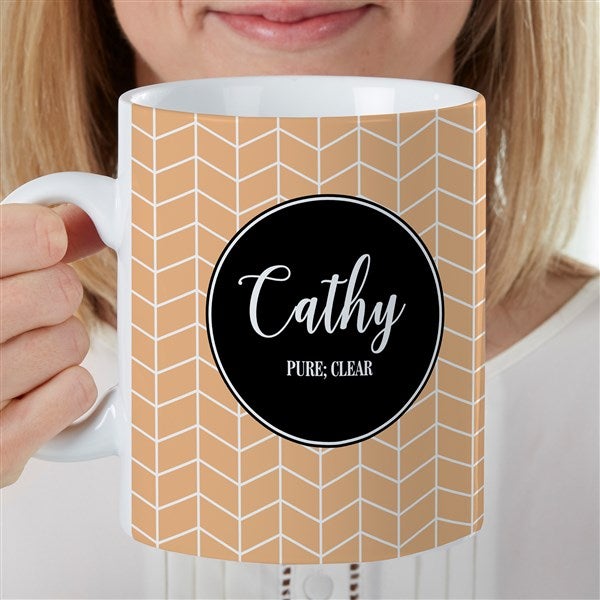 Name Meaning Personalized Geometric 30 oz. Oversized Coffee Mug  - 35265