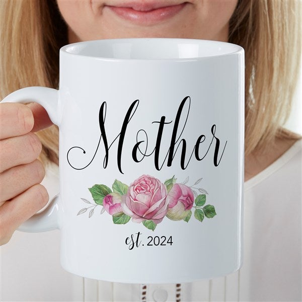 New Mom Personalized Floral 30 oz. Oversized Coffee Mug  - 35276