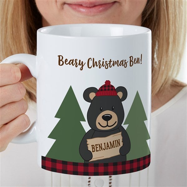 Holiday Bear Personalized Tall Latte Christmas Mug