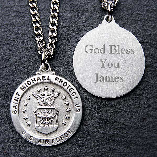 Personalized St. Michael Military Medallion Pendant - 3529