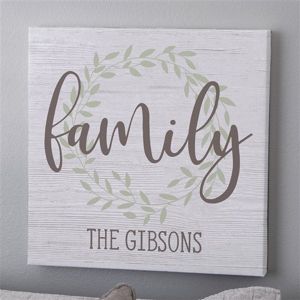 Family Wreath Personalized Canvas Prints  - 35324