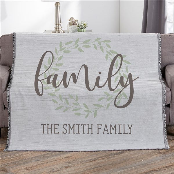 Family Wreath Personalized Blankets - 35327