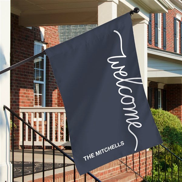 Hello & Welcome Personalized House Flag  - 35345