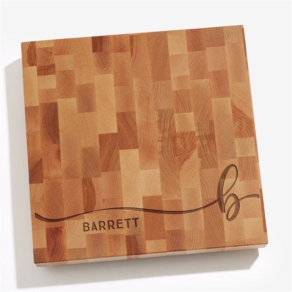 Script Initial Personalized Butcher Block Cutting Board - 35358