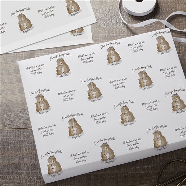 Parent & Child Bear Personalized Wrapping Paper  - 35371
