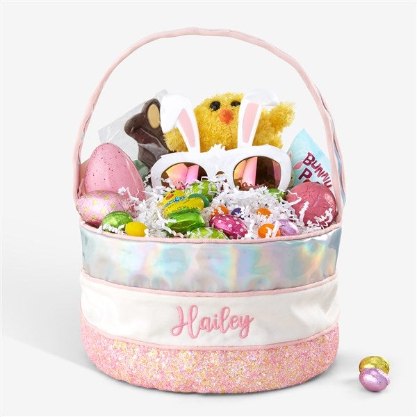 Custom Embroidered Iridescent Easter Baskets - 35401
