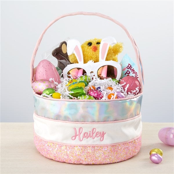 Custom Embroidered Iridescent Easter Baskets - 35401