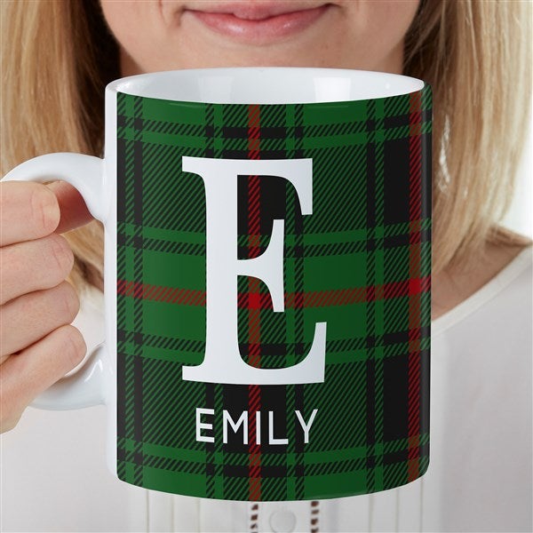 Christmas Plaid Personalized 30 oz. Oversized Coffee Mug - 35412