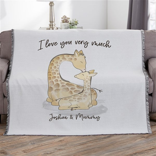 Parent & Child Giraffe Personalized Blankets - 35461