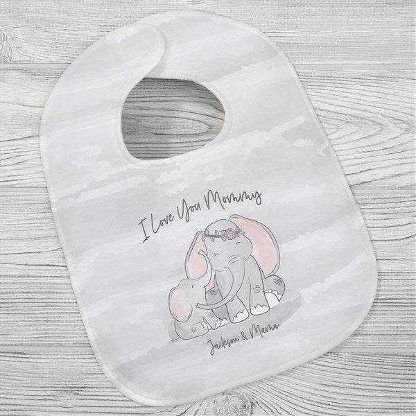 Parent & Child Elephant Personalized Baby Bibs - 35469