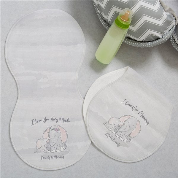 Parent & Child Elephant Personalized Burp Cloths - 35471