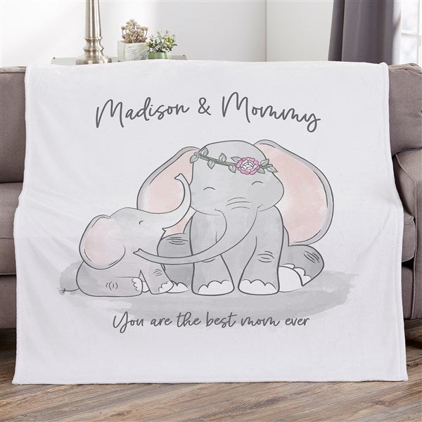 Parent & Child Elephant Personalized Blankets - 35473