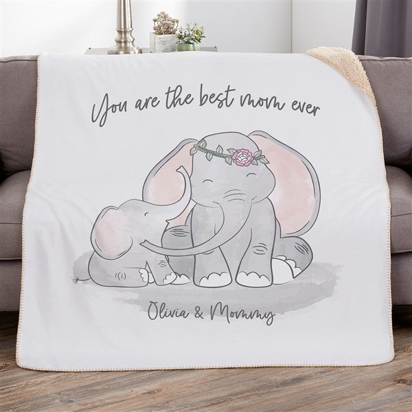 Parent & Child Elephant Personalized Blankets - 35473