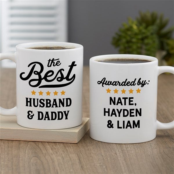 Best Dad Ribbon Personalized Coffee Mugs  - 35488