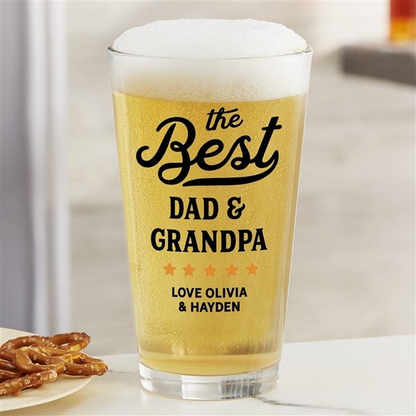 Best Dad Ribbon Personalized Beer Glasses  - 35494