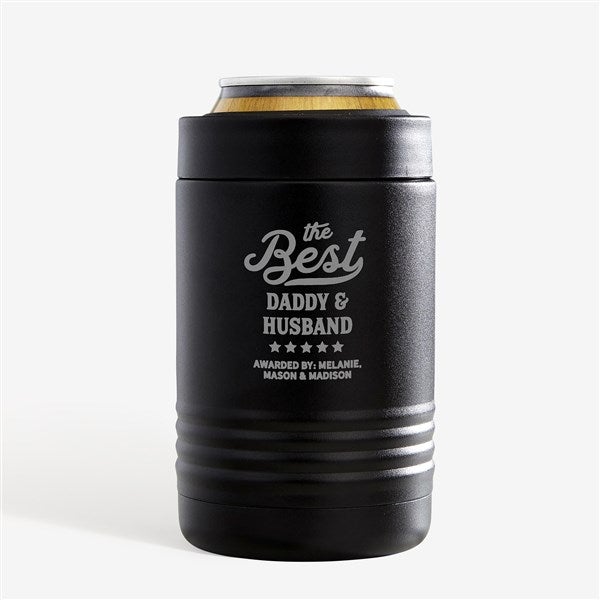 Best Dad Ribbon Personalized Stainless Insulated Beer Can Holder - 35497
