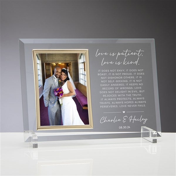 Love Is Patient Personalized Wedding Glass Frames - 35502