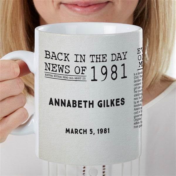 Back in the Day Personalized Birthday 30 oz Oversized Mug  - 35515
