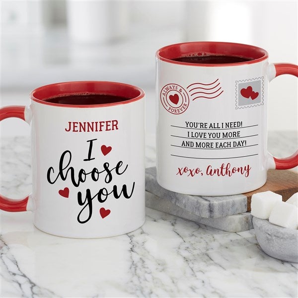 I Choose You Personalized Valentine's Day Coffee Mugs  - 35559