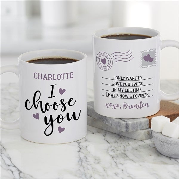 Clear Glass Coffee Mugs - Personalized - Forever Wedding Favors