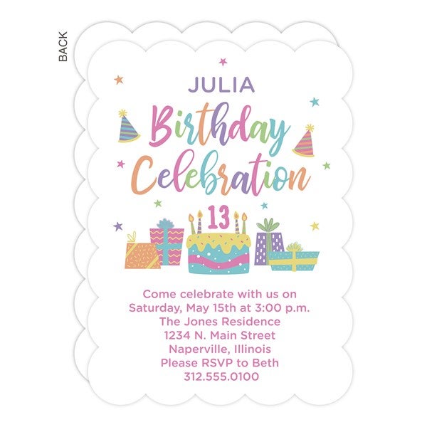 Birthday Celebration Personalized Birthday Invitation  - 35569