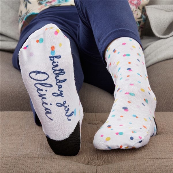 Happy Happy Birthday Personalized Kids Socks - 35615