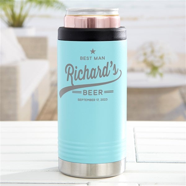 Groomsman Brewing Co. Personalized Stainless Insulated Skinny Can Holder - 35628