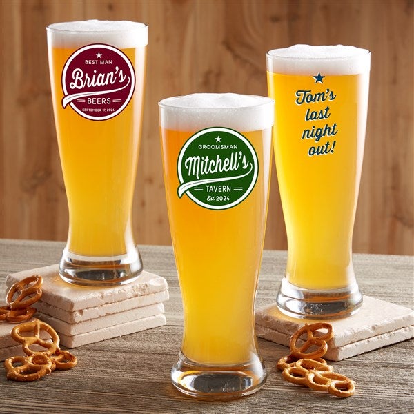 Groomsman Brewing Co. Personalized Beer Pilsner Printed Glass - 35634