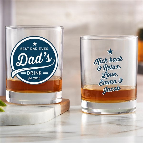 Dad's Brewing Company Personalized Printed Whiskey Glass  - 35642