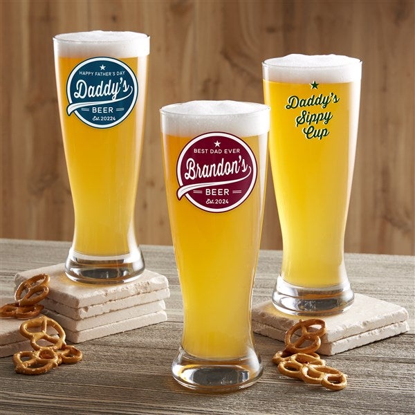 Dad's Brewing Company Personalized Beer Pilsner Printed Glass - 35646