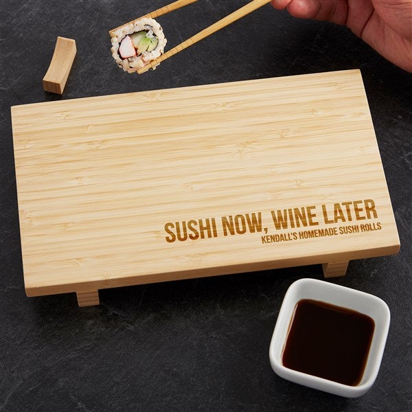 Expressions Personalized Bamboo Sushi Board Set  - 35675