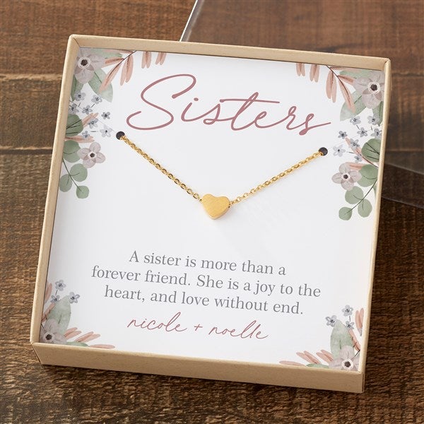 My Sister Necklace With Personalized Message Card - 35744