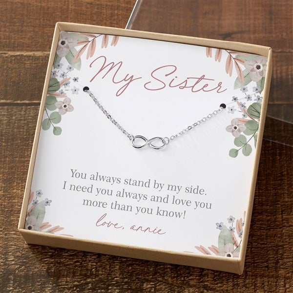 My Sister Necklace With Personalized Message Card - 35744
