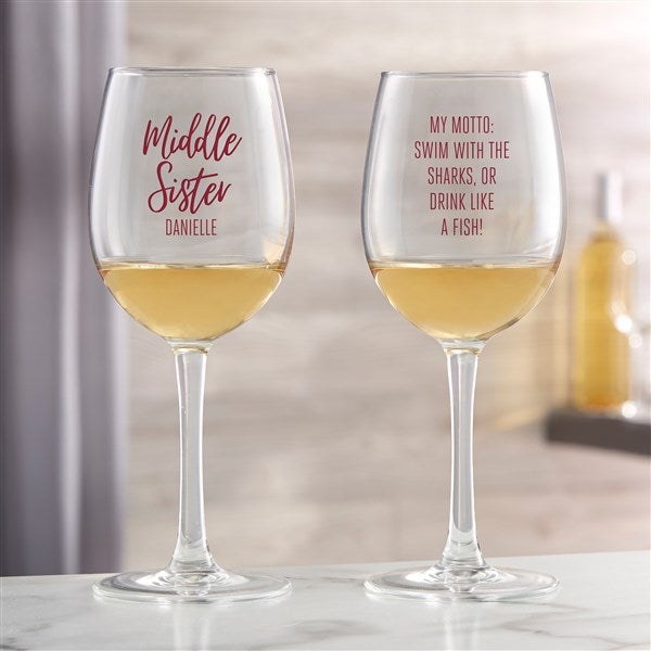 Personalized Wine Glass Collection - Sisters Forever - 35752